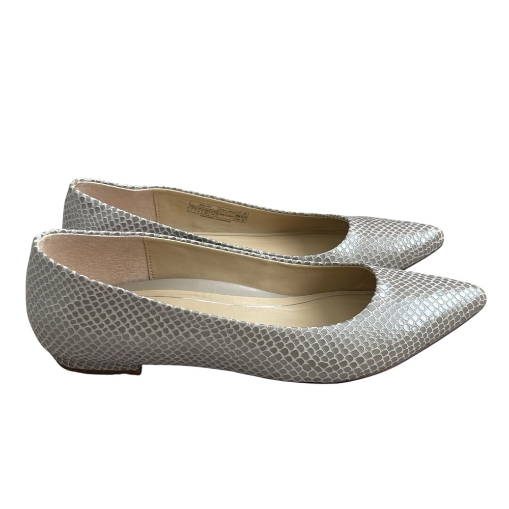 Vionic Lena Lizard Slip On Pointed Toe Flats Women’s Size 7 Leather Silver